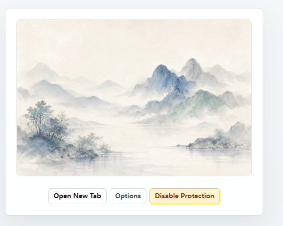 Keep Window Open unlocked guard page with zen image and action buttons